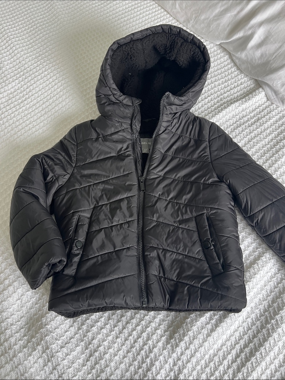 MICHAEL KORS Black Hooded Puffer Jacket Kids 5/6